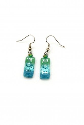 Tiny Rectangle Glass Earrings Tiny Rectangle Glass Earrings